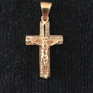 Gold plated Jesus Cross 1 1/2 in